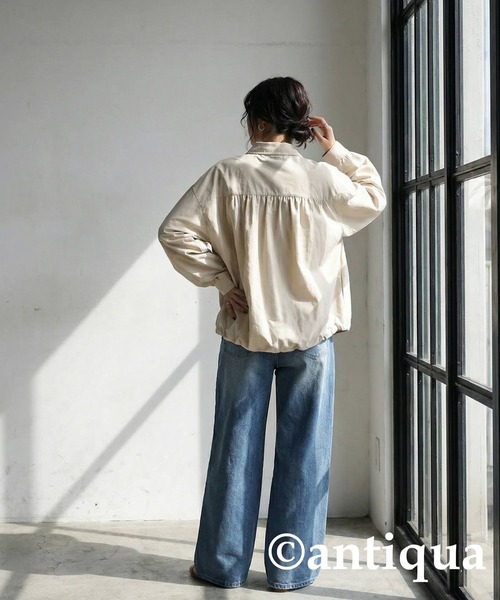 antiqua（アンティカ）の「タックブルゾン（ブルゾン・レディース・ブラック/ナチュラル・ONESIZE）」の10枚目の写真