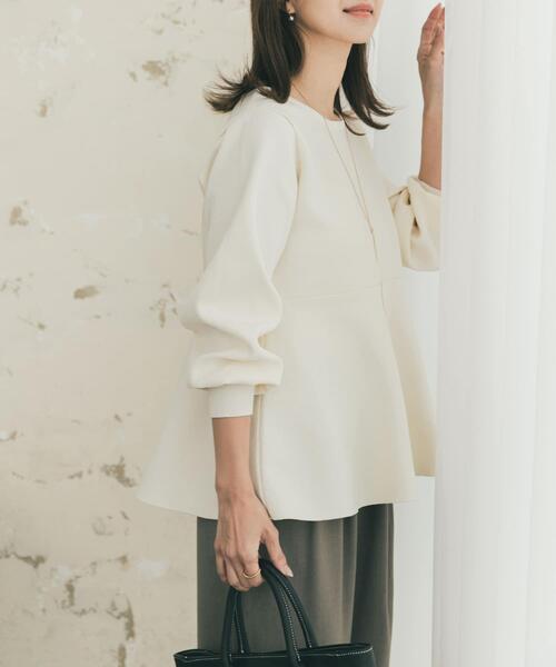 URBAN RESEARCH DOORS（アーバンリサーチドアーズ）の「ペプラムKNIT（ニット/セーター・レディース・オフホワイト/ブラック・FREE）」の11枚目の写真