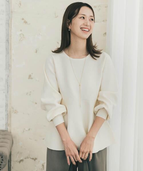 URBAN RESEARCH DOORS（アーバンリサーチドアーズ）の「ペプラムKNIT（ニット/セーター・レディース・オフホワイト/ブラック・FREE）」の13枚目の写真