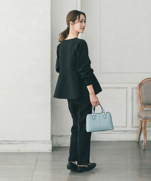 URBAN RESEARCH DOORS（アーバンリサーチドアーズ）の「ペプラムKNIT（ニット/セーター・レディース・オフホワイト/ブラック・FREE）」の3枚目の写真