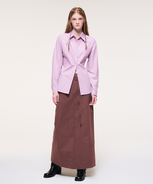 ETMON(エトモン)の「Belt Long Skirt, Brick Brown(スカート・レディース・その他・S/M)」の2枚目の写真