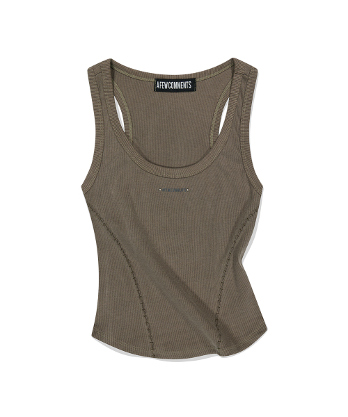 A FEW COMMENTS（アフューコメンツ）の「ピグメントスモークシャーリングタンクトップ KHAKI（Tシャツ/カットソー・レディース・その他・FREE）」の2枚目の写真