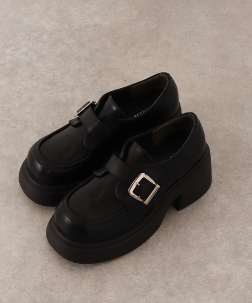 archives（アルシーヴ）の「厚底ベルトパンプス（パンプス・レディース・ブラウン/ブラック・MEDIUM/LARGE）」の4枚目の写真