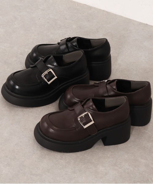 archives（アルシーヴ）の「厚底ベルトパンプス（パンプス・レディース・ブラウン/ブラック・MEDIUM/LARGE）」の3枚目の写真