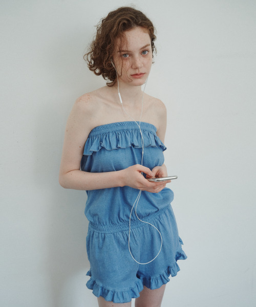 FUN FROM FUN(ファンフロムファン)の「WASHING PLAY JUMPSUIT, BLUE(つなぎ/オールインワン・レディース・その他・ONE SIZE)」の2枚目の写真