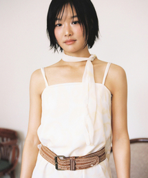 WEBHOUSE（ウェブハウス）の「サニー ブロッサム ブラースカーフドレス - イエロー（ワンピース）」