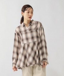 GLOBAL WORK | フリンジチェックシャツ長袖/633899(シャツ/ブラウス)