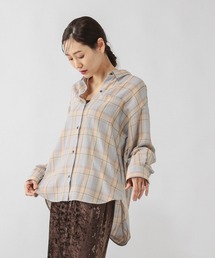 GLOBAL WORK | フリンジチェックシャツ長袖/633899(シャツ/ブラウス)