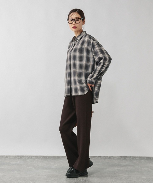 GLOBAL WORK(グローバルワーク)の「フリンジチェックシャツ長袖/633899(シャツ/ブラウス・レディース・ブラウン系8/ホワイト系8/ブラック系9/ブルー系その他・LARGE/MEDIUM)」の10枚目の写真