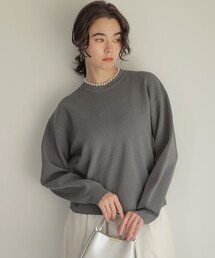 パール釦畦ニット プルオーバー