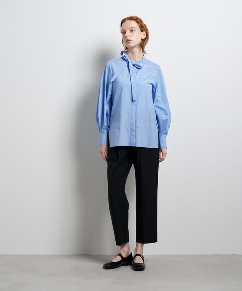 LANVIN en Bleu（ランバンオンブルー）の「シルキータイプライターボウタイリボンブラウス（シャツ/ブラウス・レディース・オフホワイト/ブルー系その他・38）」の3枚目の写真