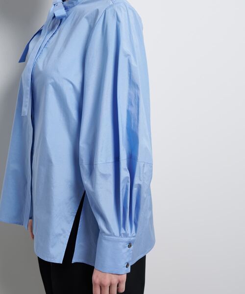 LANVIN en Bleu（ランバンオンブルー）の「シルキータイプライターボウタイリボンブラウス（シャツ/ブラウス・レディース・オフホワイト/ブルー系その他・38）」の10枚目の写真