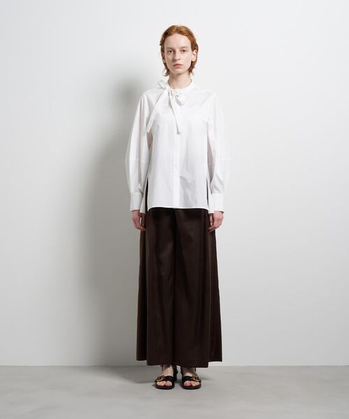 LANVIN en Bleu（ランバンオンブルー）の「シルキータイプライターボウタイリボンブラウス（シャツ/ブラウス・レディース・オフホワイト/ブルー系その他・38）」の11枚目の写真