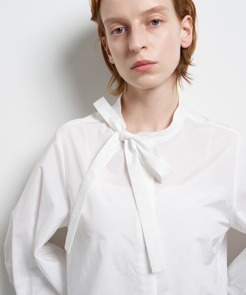 LANVIN en Bleu（ランバンオンブルー）の「シルキータイプライターボウタイリボンブラウス（シャツ/ブラウス・レディース・オフホワイト/ブルー系その他・38）」の17枚目の写真