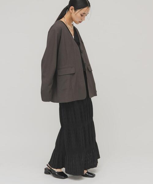 KBF（ケイビーエフ）の「マジョリカプリーツベストSETスカート（セットアップ・レディース・カーキ/ブラック/ブラウン・ONE）」の15枚目の写真