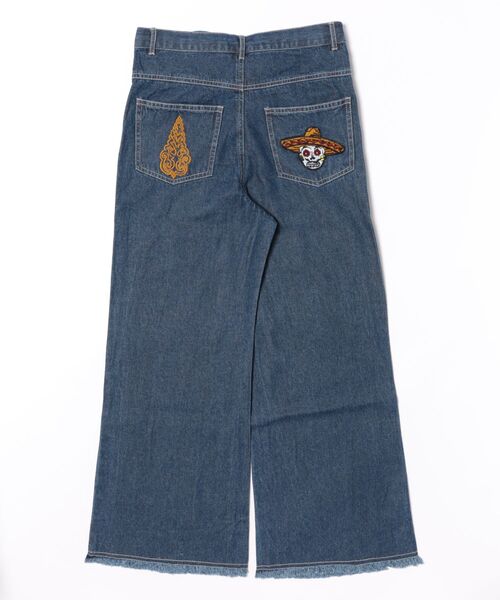 チャイハネ（チャイハネ）の「【チャイハネ】デニム刺繍MEN'Sパンツ（デニムパンツ・メンズ・ブルー/ネイビー・FREE）」の6枚目の写真