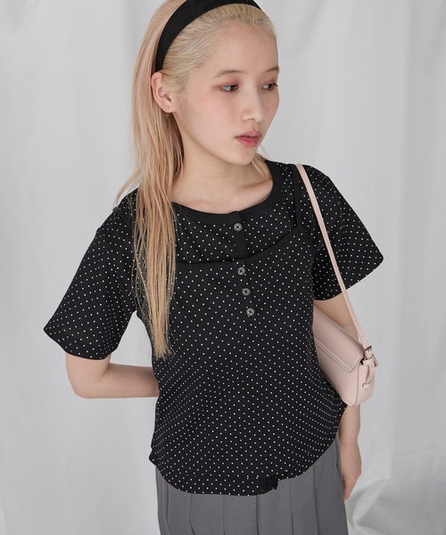 Unblend（アンブレンド）の「【Unblend】2セット ワッフル アソート ヘンリーネックキャミソール/コンパクトカーディガン（カーディガン/ボレロ・レディース・チャコール/ブラック/ライトブルー/杢グレー/オフホワイト・FREE）」の2枚目の写真