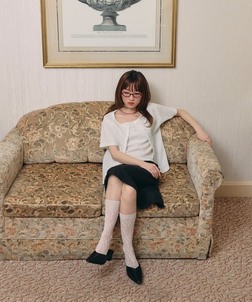 Unblend（アンブレンド）の「【Unblend】2セット ワッフル アソート ヘンリーネックキャミソール/コンパクトカーディガン（カーディガン/ボレロ・レディース・チャコール/ブラック/ライトブルー/杢グレー/オフホワイト・FREE）」の14枚目の写真