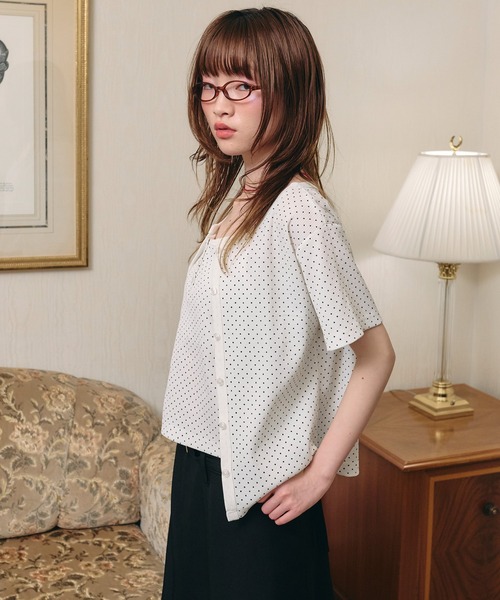 Unblend（アンブレンド）の「【Unblend】2セット ワッフル アソート ヘンリーネックキャミソール/コンパクトカーディガン（カーディガン/ボレロ・レディース・チャコール/ブラック/ライトブルー/杢グレー/オフホワイト・FREE）」の16枚目の写真