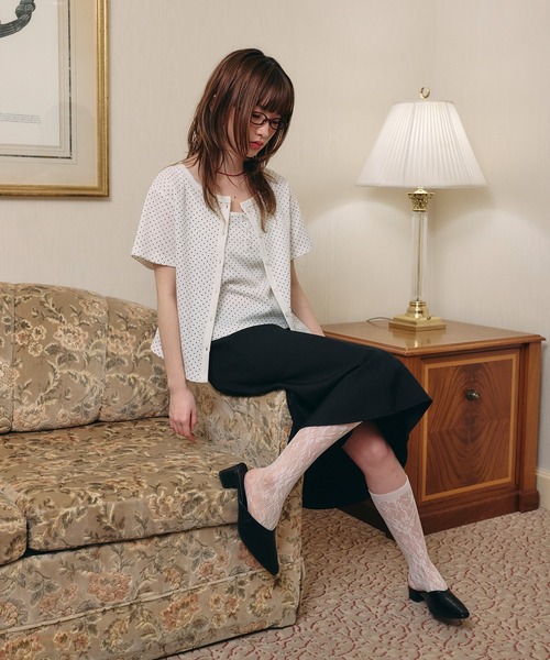 Unblend（アンブレンド）の「【Unblend】2セット ワッフル アソート ヘンリーネックキャミソール/コンパクトカーディガン（カーディガン/ボレロ・レディース・チャコール/ブラック/ライトブルー/杢グレー/オフホワイト・FREE）」の21枚目の写真