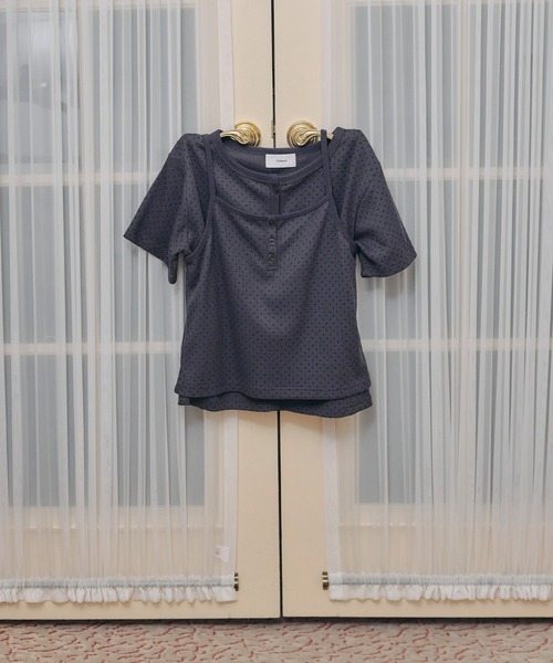 Unblend（アンブレンド）の「【Unblend】2セット ワッフル アソート ヘンリーネックキャミソール/コンパクトカーディガン（カーディガン/ボレロ・レディース・チャコール/ブラック/ライトブルー/杢グレー/オフホワイト・FREE）」の8枚目の写真