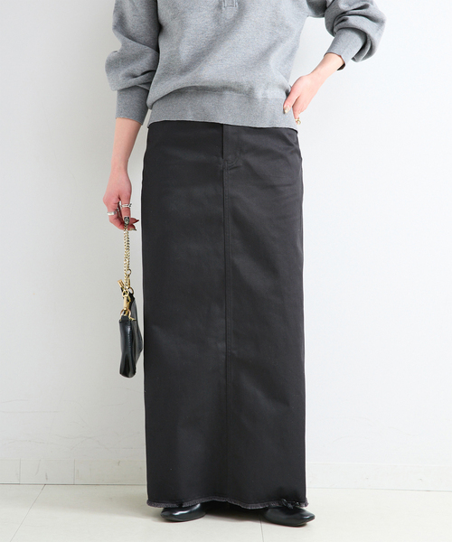 B.C STOCK（ベーセーストック）の「【WEB限定】ウォッシャブル / PLCチノトラペーズスカート（スカート・レディース・ベージュ/ブラック/カーキ・LARGE/MEDIUM/SMALL）」の2枚目の写真