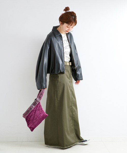 B.C STOCK（ベーセーストック）の「【WEB限定】ウォッシャブル / PLCチノトラペーズスカート（スカート・レディース・ベージュ/ブラック/カーキ・LARGE/MEDIUM/SMALL）」の11枚目の写真