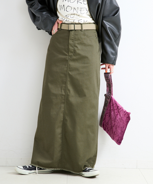 B.C STOCK（ベーセーストック）の「【WEB限定】ウォッシャブル / PLCチノトラペーズスカート（スカート・レディース・ベージュ/ブラック/カーキ・LARGE/MEDIUM/SMALL）」の13枚目の写真