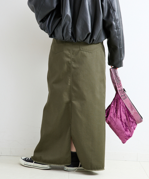 B.C STOCK（ベーセーストック）の「【WEB限定】ウォッシャブル / PLCチノトラペーズスカート（スカート・レディース・ベージュ/ブラック/カーキ・LARGE/MEDIUM/SMALL）」の16枚目の写真