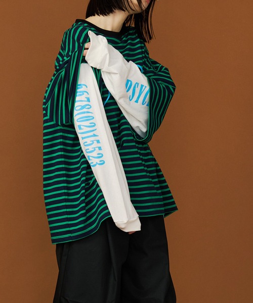 SeeSew(シーソー)の「【UNISEX】DOPE LAYERD LONG TEE/ドープレイヤードロングスリーブTシャツ(Tシャツ/カットソー・メンズ・ブラック/グリーン・M/L)」の13枚目の写真