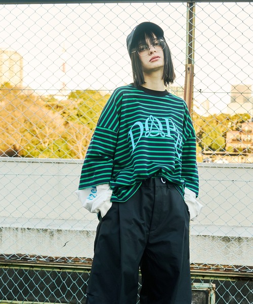 SeeSew(シーソー)の「【UNISEX】DOPE LAYERD LONG TEE/ドープレイヤードロングスリーブTシャツ(Tシャツ/カットソー・メンズ・ブラック/グリーン・M/L)」の9枚目の写真