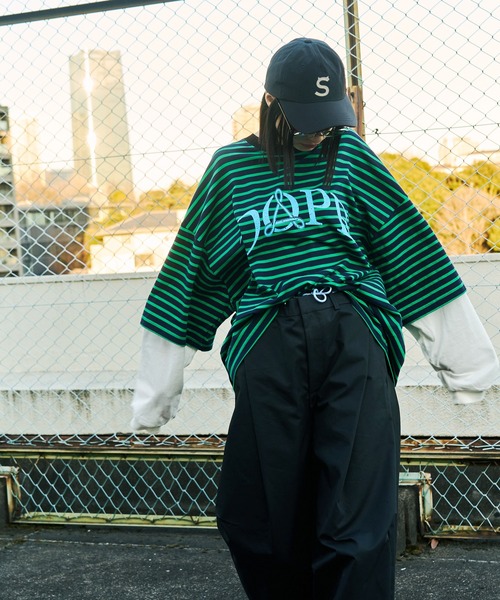 SeeSew(シーソー)の「【UNISEX】DOPE LAYERD LONG TEE/ドープレイヤードロングスリーブTシャツ(Tシャツ/カットソー・メンズ・ブラック/グリーン・M/L)」の8枚目の写真