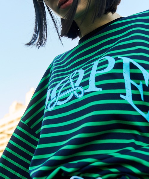 SeeSew(シーソー)の「【UNISEX】DOPE LAYERD LONG TEE/ドープレイヤードロングスリーブTシャツ(Tシャツ/カットソー・メンズ・ブラック/グリーン・M/L)」の7枚目の写真