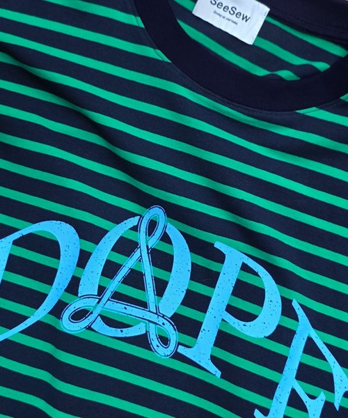 SeeSew(シーソー)の「【UNISEX】DOPE LAYERD LONG TEE/ドープレイヤードロングスリーブTシャツ(Tシャツ/カットソー・メンズ・ブラック/グリーン・M/L)」の3枚目の写真
