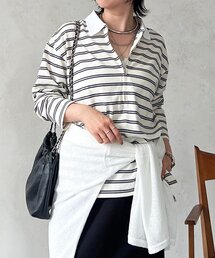 ジップボーダー長袖プルオーバー