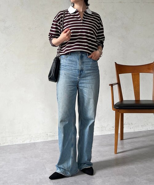 un dix cors（アンディコール）の「ジップボーダー長袖プルオーバー（Tシャツ/カットソー・レディース・ブラック/オフホワイト・FREE）」の13枚目の写真