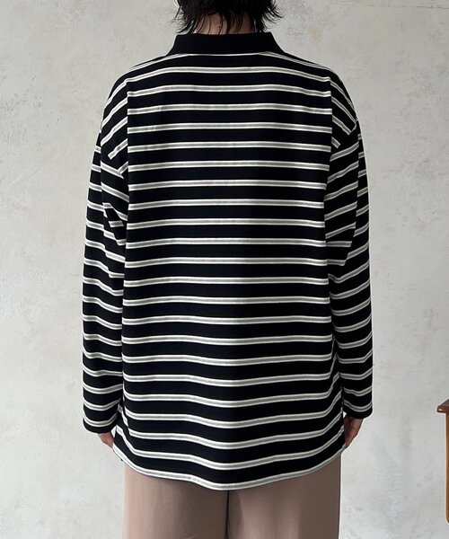 un dix cors（アンディコール）の「ジップボーダー長袖プルオーバー（Tシャツ/カットソー・レディース・ブラック/オフホワイト・FREE）」の20枚目の写真