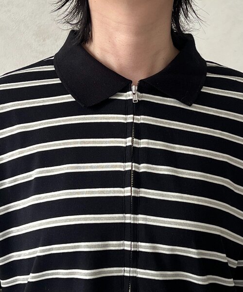 un dix cors（アンディコール）の「ジップボーダー長袖プルオーバー（Tシャツ/カットソー・レディース・ブラック/オフホワイト・FREE）」の21枚目の写真