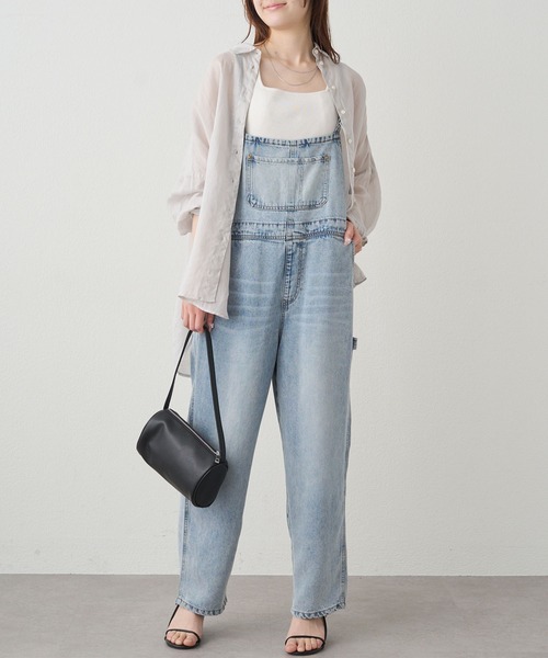 PUAL CE CIN(ピュアルセシン)の「ラミーオーバーシャツブラウス(シャツ/ブラウス・レディース・ライトグレー/ネイビー/サックスブルー/ピンク/キャメル・FREE)」の8枚目の写真