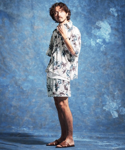 Jih Nunc（ジーヌンク）の「mp14618-フラワー総柄プリントタックショートパンツ(JIH-R1173)（その他パンツ・メンズ・ホワイト/ネイビー/ライトベージュ・S/M/L）」の11枚目の写真