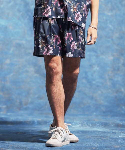 Jih Nunc（ジーヌンク）の「mp14618-フラワー総柄プリントタックショートパンツ(JIH-R1173)（その他パンツ・メンズ・ホワイト/ネイビー/ライトベージュ・S/M/L）」の22枚目の写真