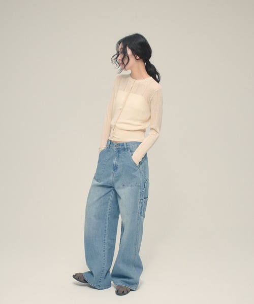 eL（エル）の「【eL】Denim Painter Pants/645132（デニムパンツ・レディース・ネイビー/ブルー・SMALL/MEDIUM）」の5枚目の写真