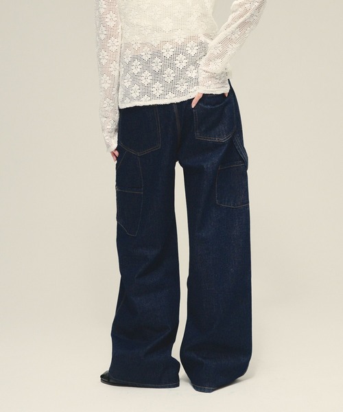 eL（エル）の「【eL】Denim Painter Pants/645132（デニムパンツ・レディース・ネイビー/ブルー・SMALL/MEDIUM）」の11枚目の写真