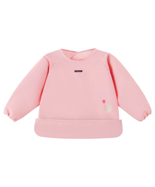 combimini（コンビミニ）の「はっ水ナイロン長袖お食事カラーエプロン（マグ/哺乳瓶/お食事グッズ・キッズ・ネイビー/サックスブルー/ピンク/エメラルド/クリーム・L/M）」の5枚目の写真