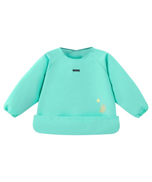 combimini（コンビミニ）の「はっ水ナイロン長袖お食事カラーエプロン（マグ/哺乳瓶/お食事グッズ・キッズ・ネイビー/サックスブルー/ピンク/エメラルド/クリーム・L/M）」の6枚目の写真