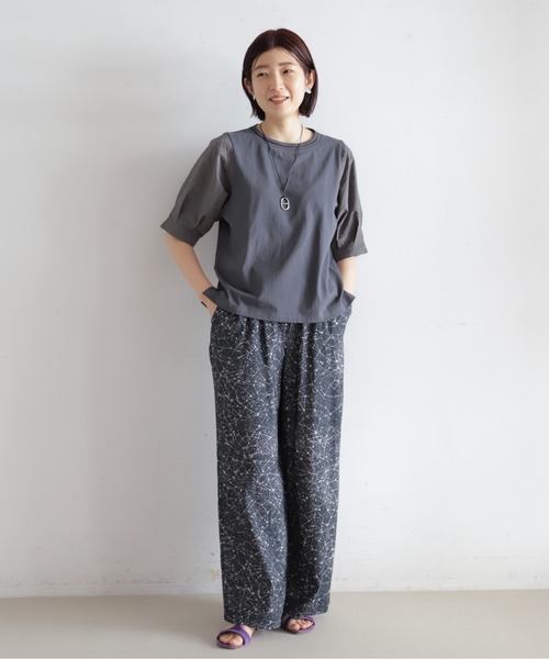 ebizo様オーダー品 ハシゴ刺繍布帛カットコンビ 5分袖プルオーバー | NOMBRE IMPAIR