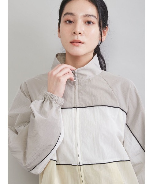 Mila Owen（ミラオーウェン）の「ナイロントラックジャケット（ブルゾン・レディース・ブラック/ベージュ/ミント・F）」の8枚目の写真