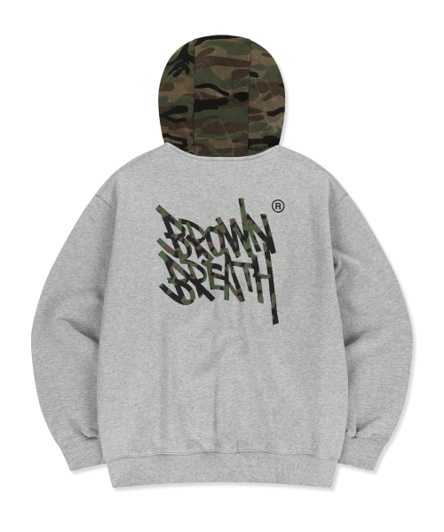 BROWNBREATH(ブラウンブレス)の「TAG CAMO BLOCK HOOD ZIP UP - MELANGE GREY(パーカー・レディース・その他・LARGE/X-LARGE/SMALL/MEDIUM)」の6枚目の写真
