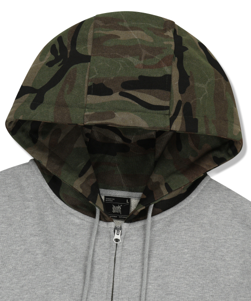 BROWNBREATH(ブラウンブレス)の「TAG CAMO BLOCK HOOD ZIP UP - MELANGE GREY(パーカー・レディース・その他・LARGE/X-LARGE/SMALL/MEDIUM)」の7枚目の写真