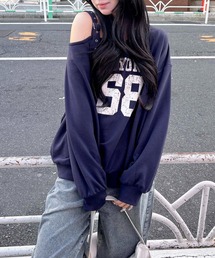 INGNI | 肩ベルト付ナンバリングスウェットトップス(スウェット)